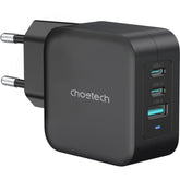 Choetech Pd8005 Dual Usb Type C & 1x Usb A Wall Charger Max 100w Universal Charger For Home, Work, Travel Black - CompuMe